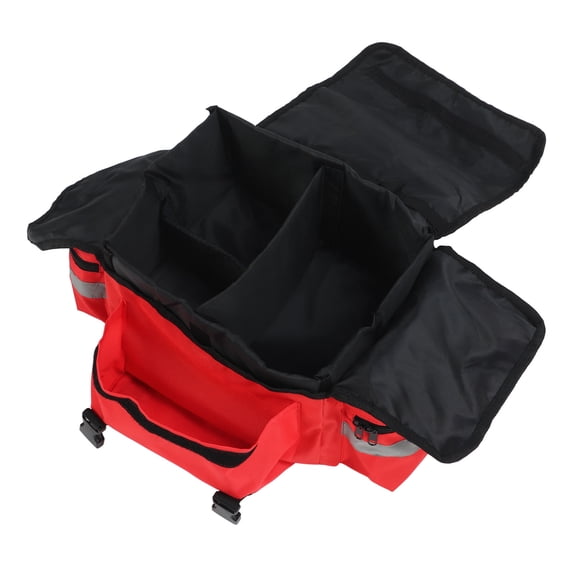 Large Emergency Responder Bag, 600D Oxford, Waterproof, Reflective Strips, Red