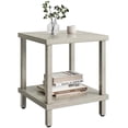 thumbnail image 1 of Large End Table Square Side Table Modern Sofa Table 20 Inch Industrial Coffee Table NightStand with 2-Tier Storage Shelf for Living Room Bedroom Oak Grey MLBZ06Z, 1 of 8