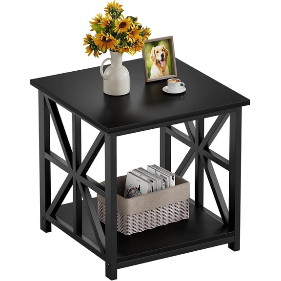 Large End Table for Living Room, 24 inch Sqaure Side Table