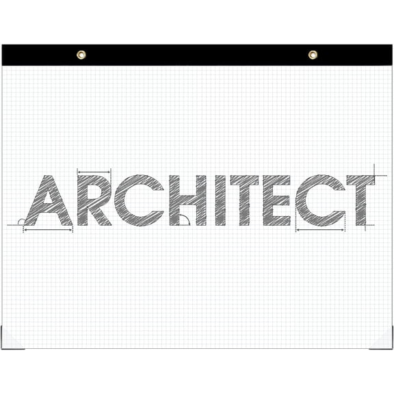 Large Engineering Graph Paper Pad - 50 Sheets/100 Pages, 22" x 17" Quadrille Grid Paper for Drafting, Engineering, Blueprint Drawing, Architect Designers, 4"x4" Blue Grid Paper, Giant Drafting Pad