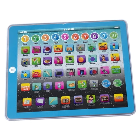 Large English Tablet Learning Early Education Machine Children Light Puzzle Computer Toys for 1 2 3 4 Year Old Kids Birthday Gift for Boys Girls