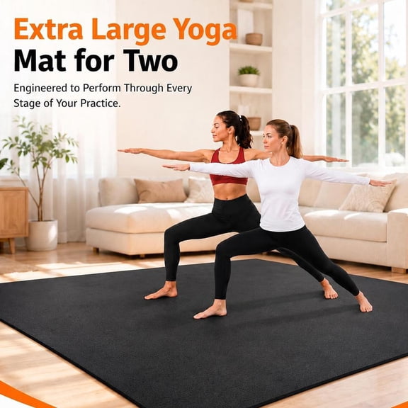 Large Exercise Mat 8'x6'(7mm), Thick Workout Mats for Home Gym Flooring, Extra Wide Non-Slip Durable Cardio Mat, Shoe Friendly, Perfect for Plyo, MMA, Jump Rope, Weights, Fitness