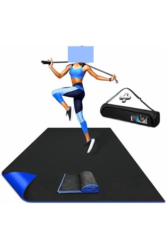 Large Exercise Mat – Extra Thick Non-Slip Workout Mat for Home Gym, Durable Shoe-Friendly Fitness Mat for Strength Training, Stretching, Cardio, and Balance Workouts (Multiple Sizes) 7' x 5' x 8.5mm