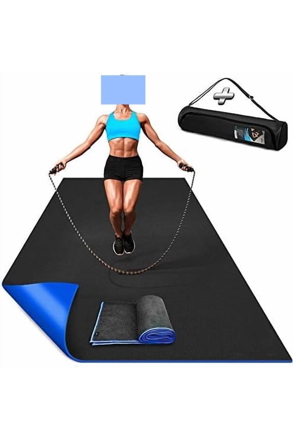 Large Exercise Mat – Extra Thick Non-Slip Workout Mat for Home Gym, Durable Shoe-Friendly Fitness Mat for Strength Training, Stretching, Cardio, and Balance Workouts (Multiple Sizes) 6' x 4' x 8.5mm