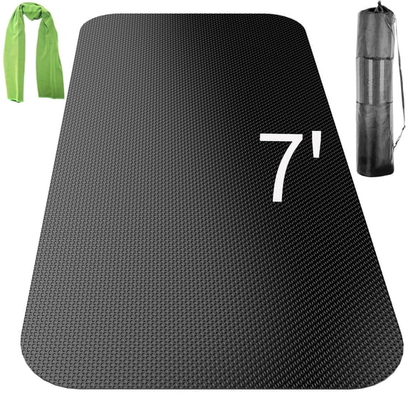 Large Exercise Mat – Non-Slip Gym Flooring for Treadmill, Bike, Weightlifting, Jump Rope with Storage Bag