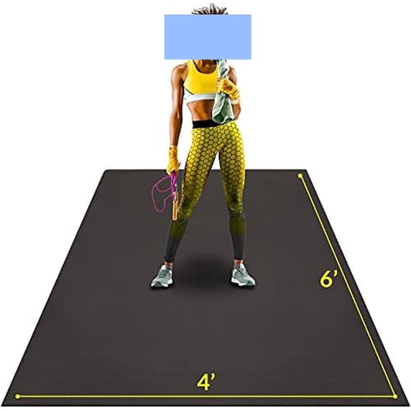 Large Exercise Mat for Home Workout | Workout Gym Flooring for Home Gym | Rubber Workout Mat - 6 x 4 ft