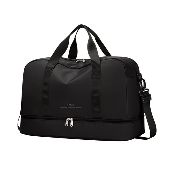 Large Expandable Duffle Bag for Sports and Weekend Travel with High Capacity for Men and Women - Black