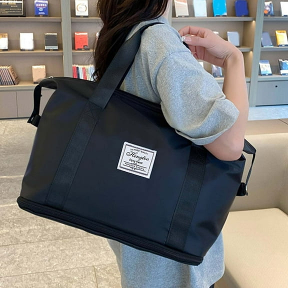 Large Expandable Gym Duffle Bag for Men & Women | Sports Travel Tote with Wet/Dry Separation | 16.14x14.96x7.9in | Holds 15.6" Laptop