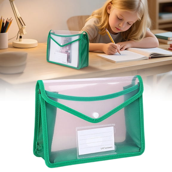 Large Expandable Plastic File Folder Organizer with Thick Transparent Document Bag & Closure – High‑Capacity Paper Organizer, Letters & Documents, Durable Protection, Easy Sorting with Labels, A2-F