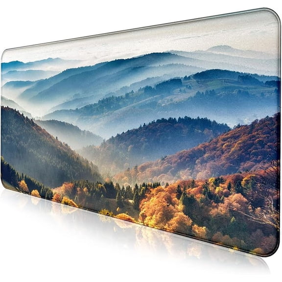 Large Extended Gaming Mouse Pad with Stitched Edges, Non-Slip Waterproof Rubber Base Mouse Pad for Office, Computer, Keyboard, Laptop and Home Desk Pad 35.4 x 15.7 x 0.12 Inch