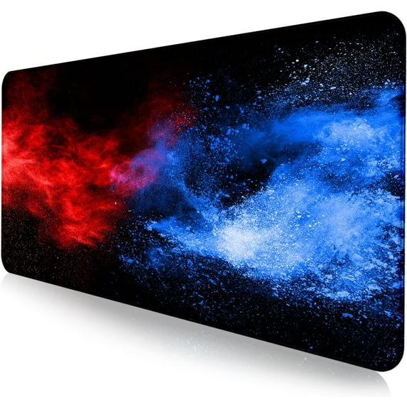 Large Extended Gaming Mouse Pad with Stitched Edges, Non-Slip Waterproof Rubber Base Mouse Pad for Office, Computer, Keyboard, Laptop and Home Desk Pad 35.4 x 15.7 x 0.12 Inch (Colorful Starry Sky)