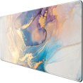 thumbnail image 1 of Large Extended Marble Gaming Mouse Pad, Desk Mat with Stitched Edges XXL Size, Golden Marble Keyboard Mat for Desktop, Laptop, Wireless Mouse, Work, Game, Office, Home 31.5x15.7 Inchs, 1 of 6