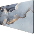 thumbnail image 1 of Large Extended Marble Gaming Mouse Pad, Desk Mat with Stitched Edges XXL Size, Grey Golden Marble Keyboard Mat for Desktop, Laptop, Wireless Mouse, Work, Game, Office, Home 31.5x15.7 Inchs, 1 of 1