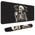 thumbnail image 1 of Large Extended Mouse Pad 35.4 x 15.7 Inch, Coffee Skeleton Gaming Desk Mat with Non-Slip Rubber Base, Stitched Edges, 1 of 7