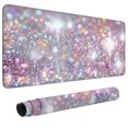 thumbnail image 1 of Large Extended Mouse Pad 35.4 x 15.7 Inch, Pink Glitter Bokeh Gaming Desk Mat with Non-Slip Rubber Base, Stitched Edges, 1 of 7