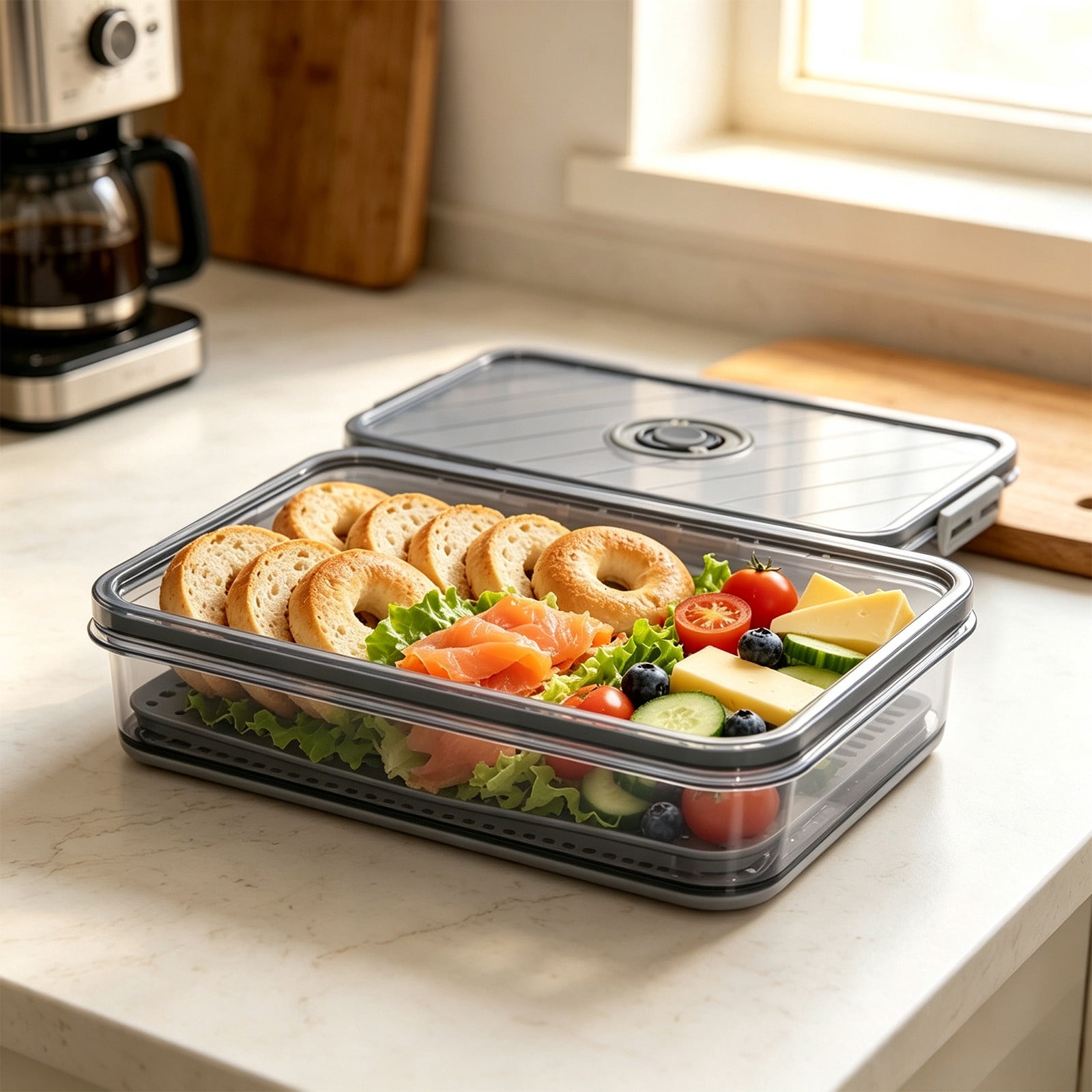 Large Extra Large Clear Refrigerator Storage Bin with Lid Stackable ...