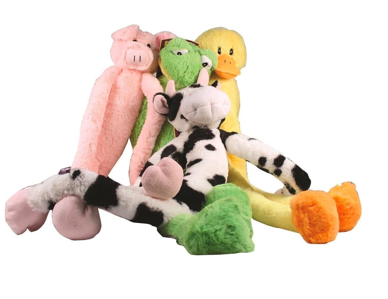Large Extra Long Legs Over Sized Animal Dog Toy 27 inch Plush Multiple Squeakers (One Discounted Toy - Random Color)