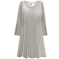 thumbnail image 1 of Large Extra Tall Womens Long Sleeve Essential Taupe Designer Print Tunic Tops Casual Loose Fitting Flowy Shirts Blouses, 1 of 1