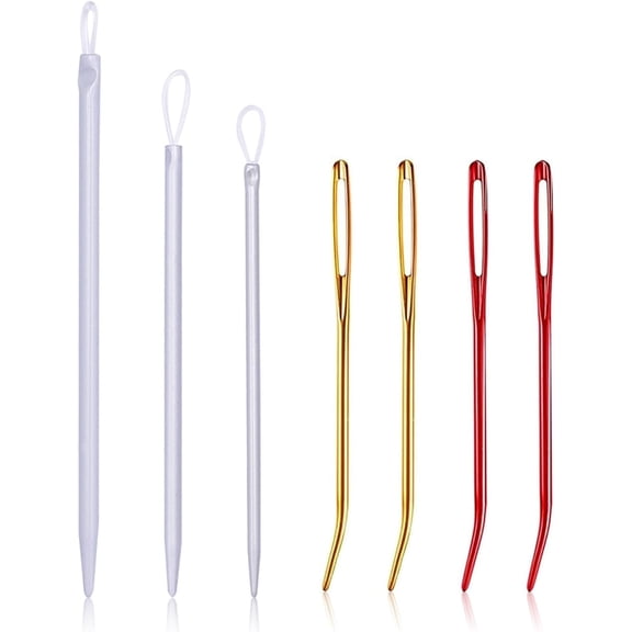 Large-Eye Blunt Aluminum Sewing Yarn Needles, 7pcs Darning Needles for Wool Hand Craft Projects