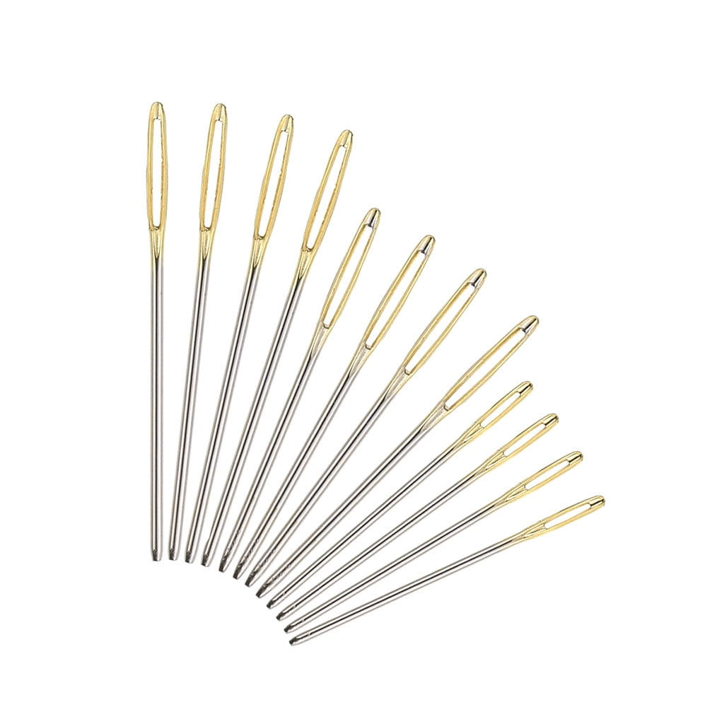 LargeEye Blunt Needles 12 Piece Stainless Steel Yarn Knitting Sewing