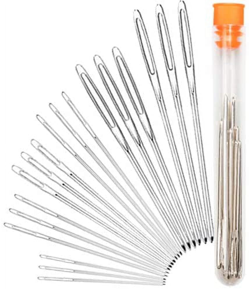 LargeEye Blunt Needles, Stainless Steel Yarn Knitting Needles, Sewing