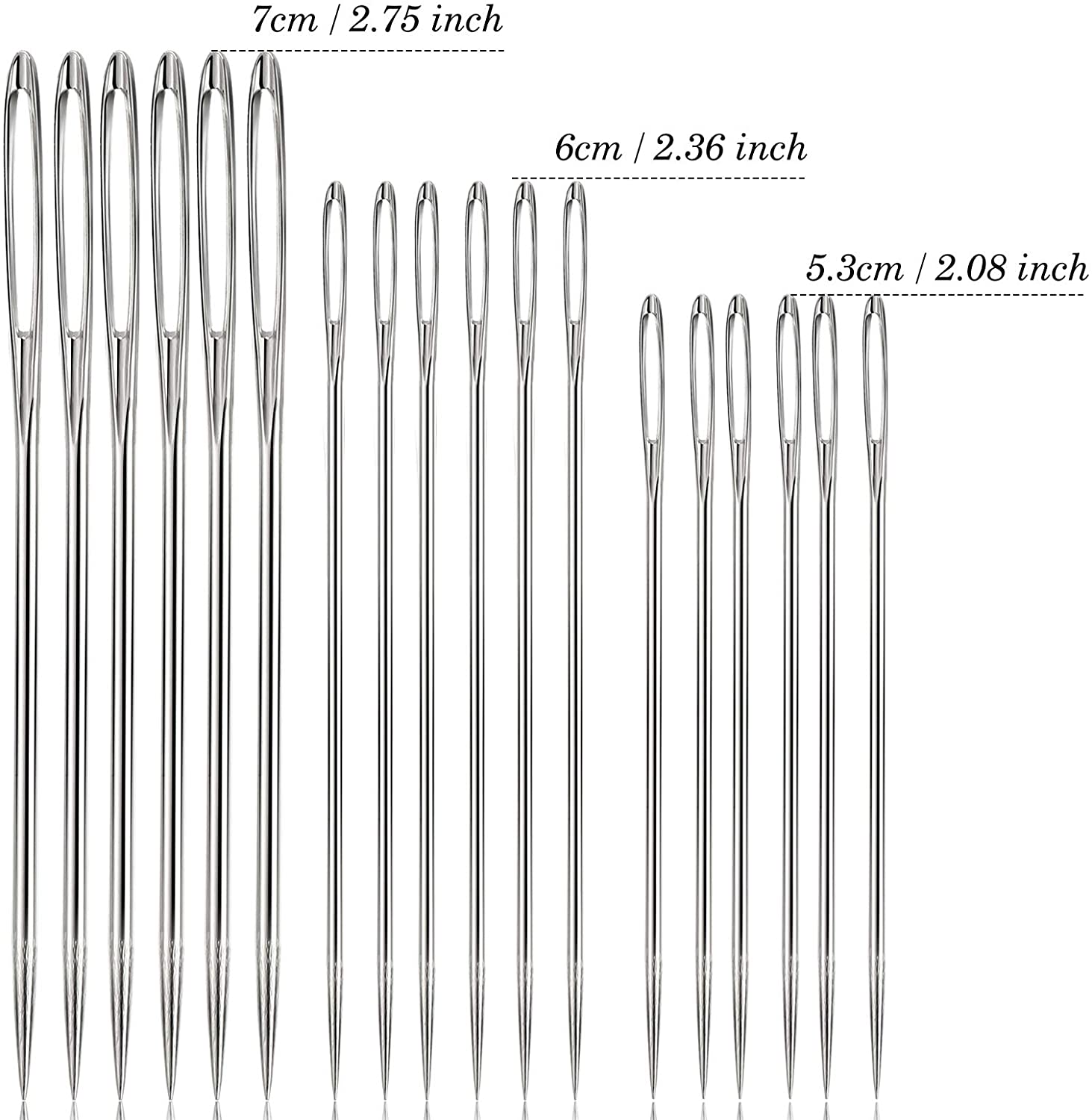 Large-Eye Needles Steel Yarn Knitting Needles Sewing Needles Darning Needle,  9 Pieces (Pointed) 