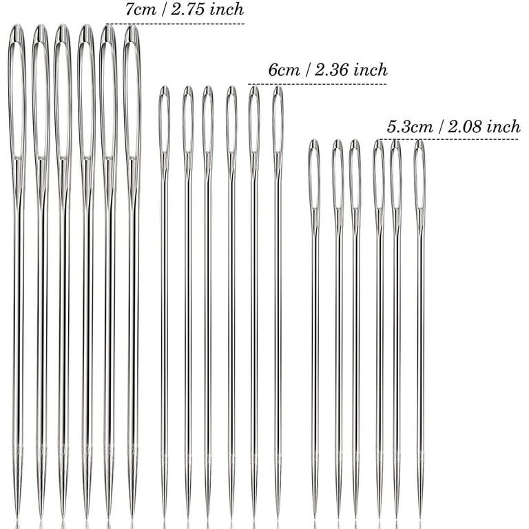 Large-Eye Needles Steel Yarn Knitting Needles Sewing Needles Darning Needle,  9 Pieces (Pointed) 