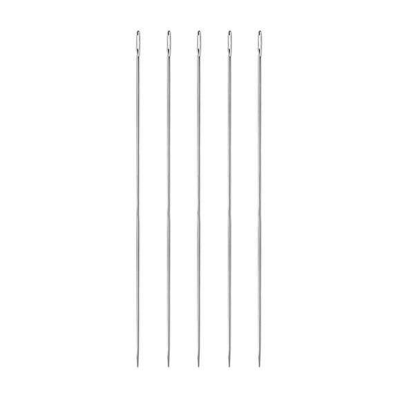 Large Eye Sewing Needles 5 Pieces 3 Inches Long Thick Sharp Point Hand Needles for Quilting Heavy Fabric and Manual Crafting