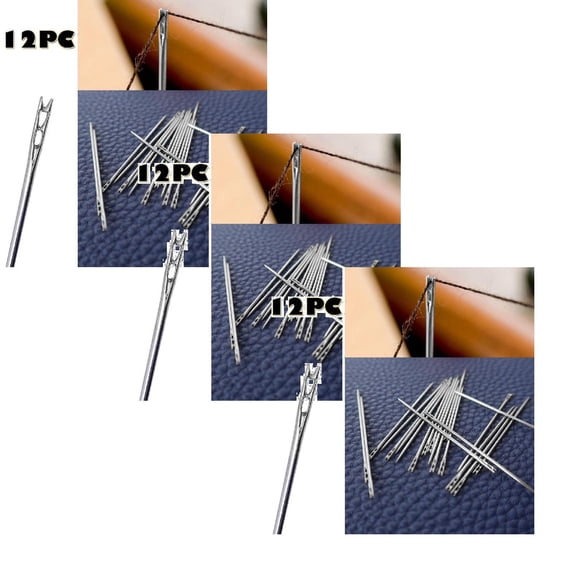 Large Eye Sharp Needles, Self Threading Needles for Hand Sewing, Easy to Thread Big Eye Sewing Needles, Embroidery Needles Blind Needles in 3 Sizes 1.38/1.5/1.65 in for DIY Embroidery Sewing, 3 Set