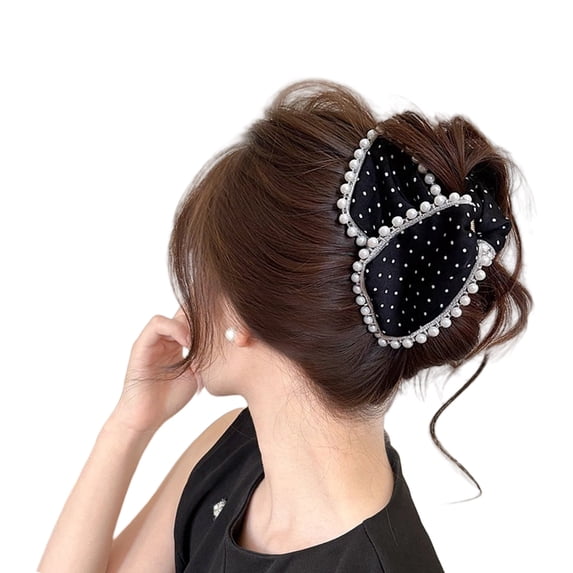 Large Fabric Bowknot Hair Clip For Women Everyday Hair Styling Comfortable Ponytail Holder for Formal Event Casual Wear