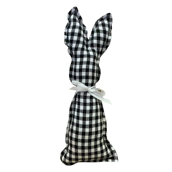 Large Fabric Easter Bunny with String, 9.5-inch Hanging Rabbit Doll for Front Door, Party Decor, Spring Wreath & Gift Tag O