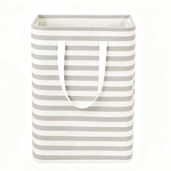 Large Fabric Laundry Basket for Bathroom and Laundry Room, 23.6 x 11.8 x 15.7in Collapsible Clothes Hamper for Hotel and Balcony, Multi-Purpose Textile Storage Bin, Beige
