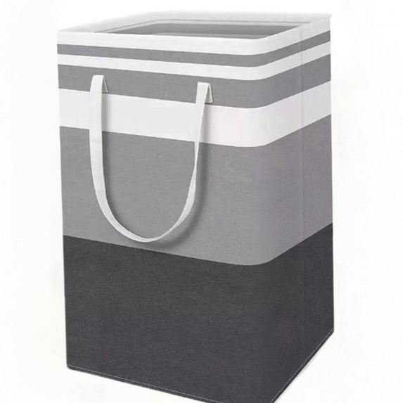 Large Fabric Laundry Basket Collapsible Dirty Clothes Hamper with Handles for Bathroom Bedroom and Closet Storage Gray