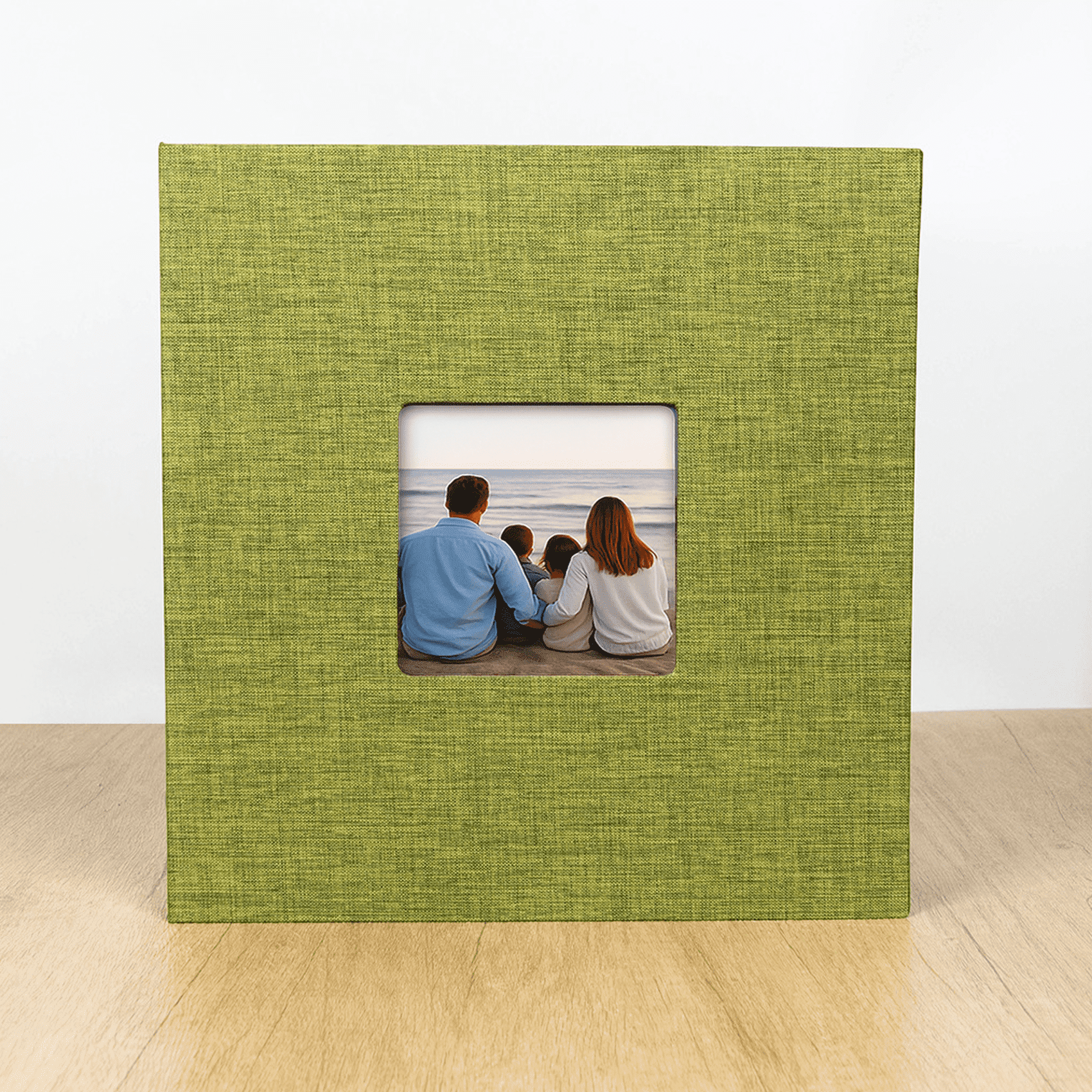Large Fabric Photo Album with Window Cover, 40-Page Scrapbook Binder for Family Pictures, Wedding Baby Travel Memory Book, DIY Refillable Hardcover Photo Organizer