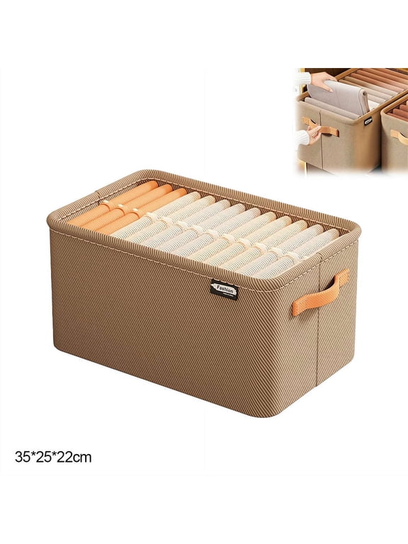 Large Fabric Storage Bins for Shelves, Closet Organizer Bins Burlap Storage Baskets Closet Storage Bins Cloth Organizer with Handles