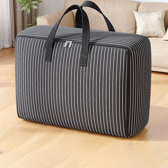 Large Fabric Storage Sack, Clothes Packing Tote, Sack with Double Zipper and Reinforced Handles, Foldable Non Woven Vessel, Ideal for Dorm, Moving, Travel