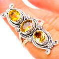 thumbnail image 1 of Large Faceted Citrine 925 Sterling Silver Ring Size 6.5  - Handmade Boho Vintage Jewelry RING129154, 1 of 3