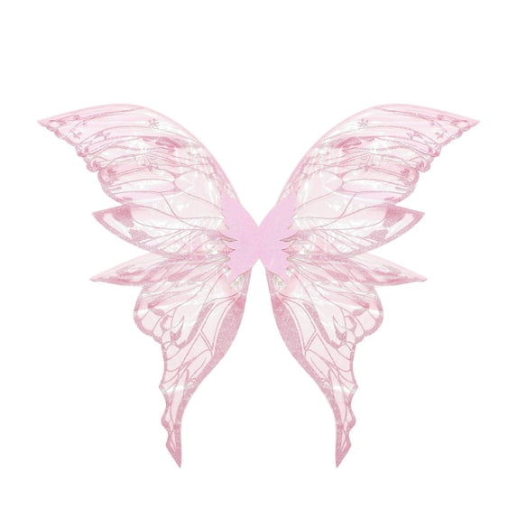 Large Fairy Wings Glitter Transparent Fairy Costume for Women Adults, Butterfly Wings Angel Elf Dress Up Accessories