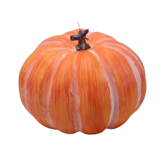 Large Pumpkin Decoration Artificial Vegetable Model for Autumn Fall Harvest Halloween Thanksgiving, Large Pumpkin for Indoor Outdoor Porch Display,6.7x5.5 Inch