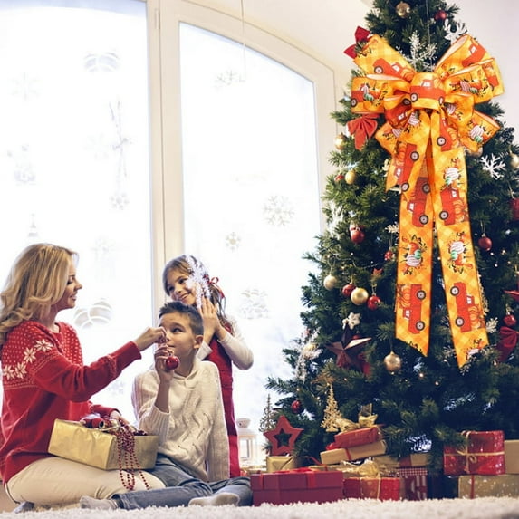 Large Fall Bows for Wreath, Thanksgiving Pumpkins Wreath Bows White Black Buffalo Plaid Bow Orange Burlap Bows Autumn Tree Topper Bows for Front Door Wall Fall Thanksgiving Party Decoration Supplies