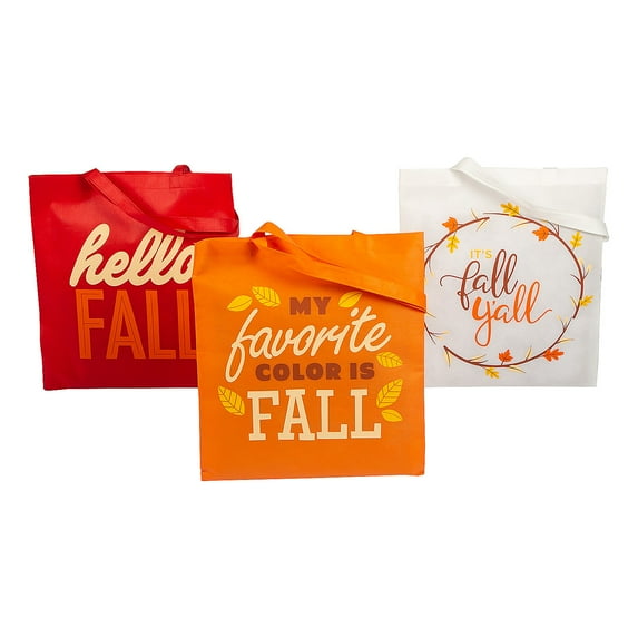 Large Fall Tote Bags, Apparel Accessories, Fall, 12 Pieces