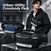 Large Fanny Pack for Women Men - Waist bag with 2-Zipper Pockets, Gifts for Enjoy Sports Traveling Workout Casual Hands-Free crossbody bags Fits MAX 7.9 iPad & 6.6 Phone Black