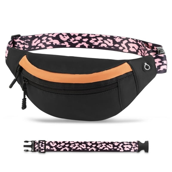 Holuxer Large Fanny Packs for Women, Fashion Cross Body Waist Pack, Waterproof Belt Bags Crossbody Purses with Adjustable Leopard Print Belt for Travel Running