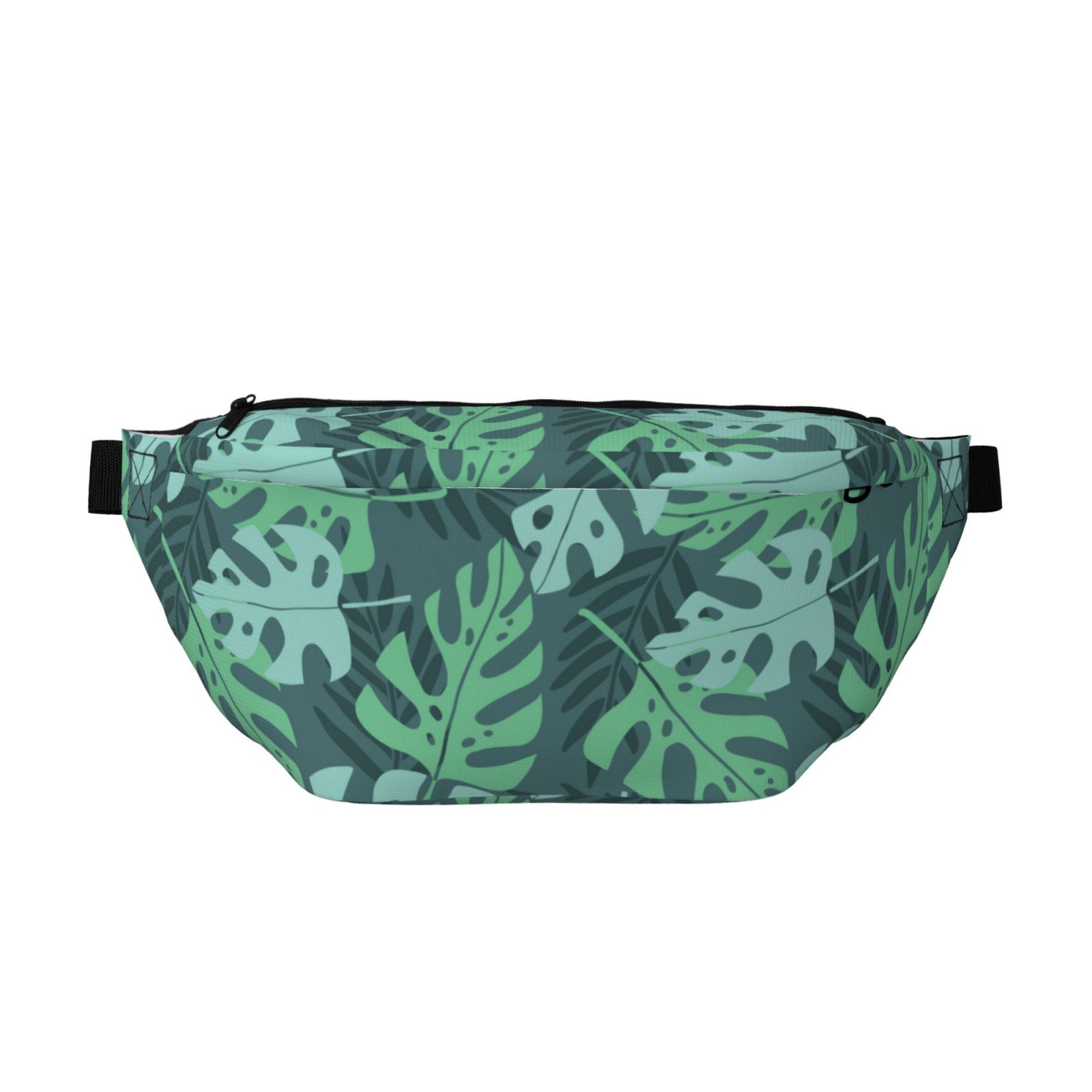 Large Fanny Packs For Women Men Cross Body Tropical Green Leaf Travel large-fanny-packs-for-women-men-cross-body-tropical-green-leaf-travel