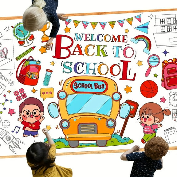 Large Farm-Themed Coloring Poster for Youngsters - Educational & Fun Activity Tablecloth with Vibrant Illustrations of Animals, Barns, and Vegetables - Perfect for Home School Party Decorations