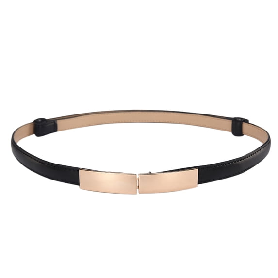 Large Fashion Belts for Women Dresses Fashion Leather Strap Women Leather Belts with Gold Buckle for Dress Pants Skinny Belts for Women Silver Buckle Women Thin Belts for Dress Pants,Black