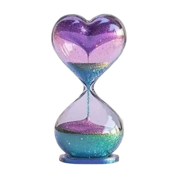 Large Fashion Heart Shape Colorful Sand Glass Sandglass Hourglass Timer Clear Smooth Glass Measures Home Desk Decor Xmas Birthday Gift