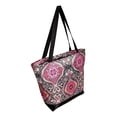 thumbnail image 1 of Large Fashion Print Zippered Top Tote 17 x 14 x 6 - Personalized Custom Monogram or Name Embroidery Available Purple Bohemian Rhapsody, 1 of 5