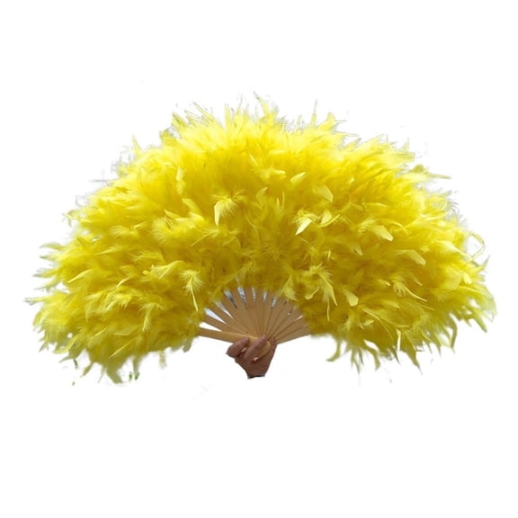 Large Feather Fan Turkey Feathers Folding Fan Folding Fan Flapper Hand Fan For Cosplay Costume 1 Pair Feather Hand Fan