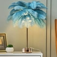 thumbnail image 1 of Large Feather Table Lamp - Battery Operated LED Night Light for Bedroom, Living Room, Weddings, and Holiday Decor, 1 of 6